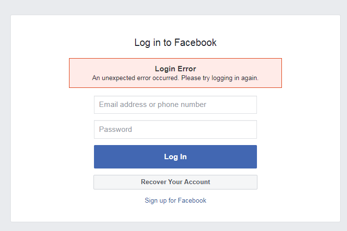 عطل مفاجئ بفيس بوك يؤدى لتسجيل خروج المستخدمين