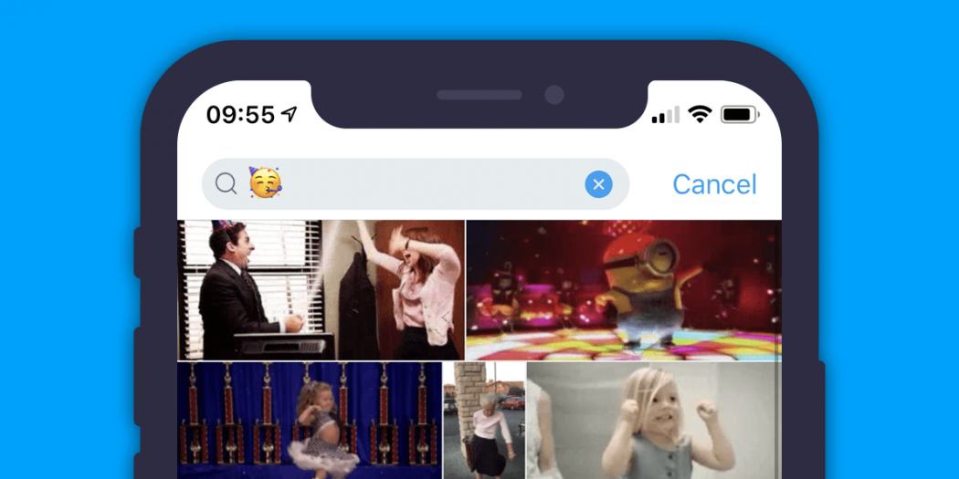كيفية استخدم الإيموجي في البحث عن الصور المتحركة GIF تك