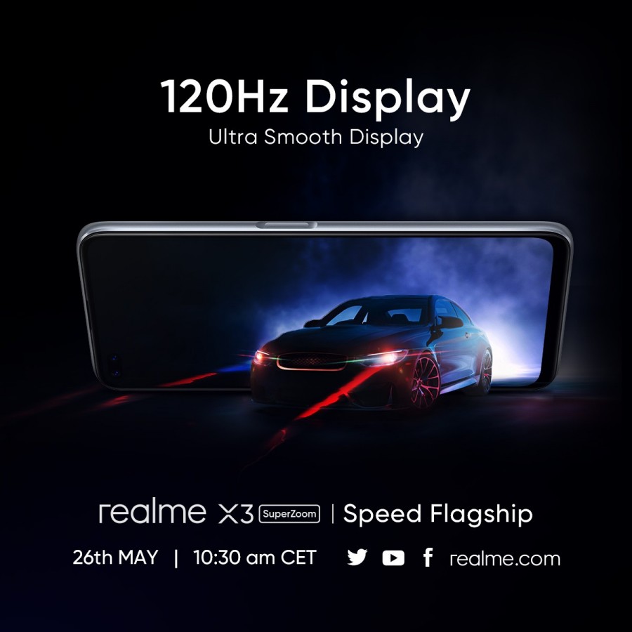Realme تؤكد بعض مواصفات الهاتف Realme X3 SuperZoom في ملصقات تشويقية جديدة