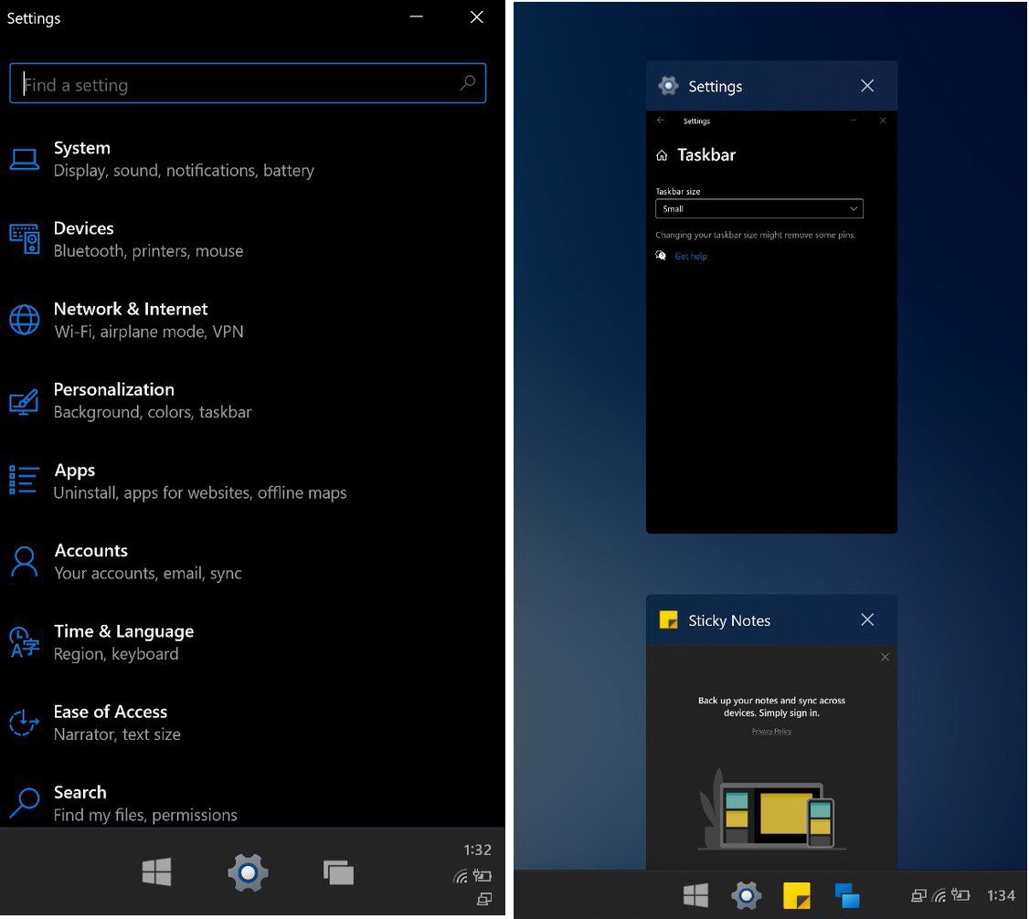 Windows 10x يعمل عبر هاتف Lumia 950 XL