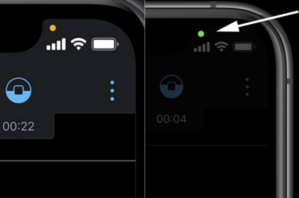 ماذا تعني النقطتان الخضراء والصفراء في هاتف آيفون؟